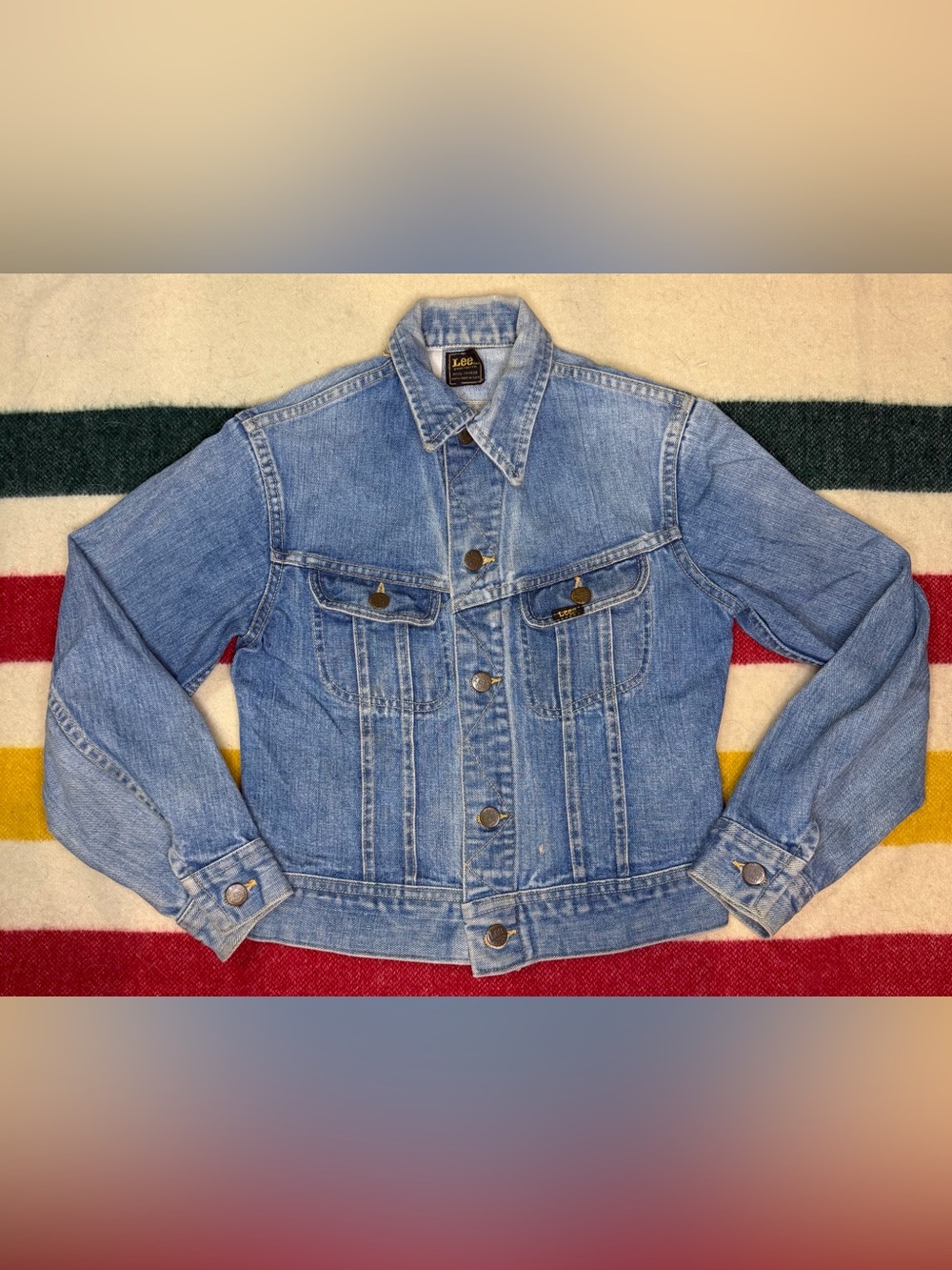 VTG 60s/70s Lee 101J Rider Sanforized Union Made Denim Jacket Kids XL Women’s XS